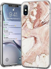 Wozinsky Wozinsky Marble żelowe etui pokrowiec marmur Xiaomi Mi Note10 Lite różowy