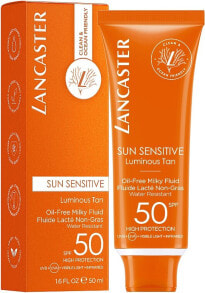 Ölfreies Sonnenschutz-Fluid für das Gesicht SPF50 - Lancaster Sun Sensitive Oil Free Milky Fluid SPF50