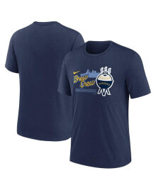 Nike men's Navy Milwaukee Brewers City Connect Tri-Blend T-shirt
