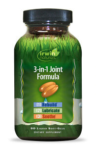 Витамины и БАДы для мышц и суставов Irwin Naturals 3-in-1 Joint Formula Комплекс с  глюкозамином, хондроитином, МСМ, омега-3 и растительными экстрактами для здоровья суставов 90 капсул