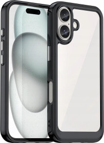 Hurtel Etui Outer Space Case z żelową ramką do iPhone 16 Plus - czarne