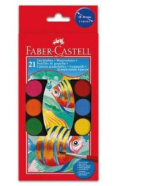 Купить краски для рисования для детей Faber-Castell: Faber-Castell Farby Szkolne 21 Kolorów 30mm Kasetka Duża Faber-Castell (125021 FC)