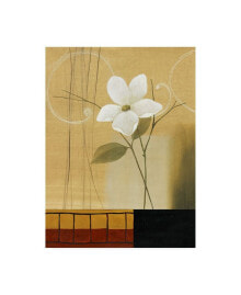 Trademark Global pablo Esteban Single White Flower on Beige Canvas Art - 36.5