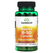 Витамины группы В swanson, Balance B-50 Complex, 100 Capsules