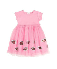 Toddler Girls Football Sequin Short Sleeve Tutu Dress купить онлайн