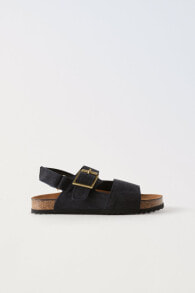 Split suede leather sandals