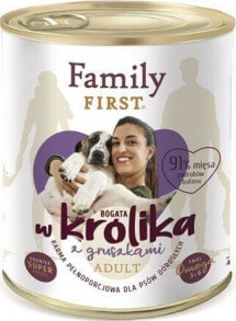 Family First FamilyFirst Bogata w królika+gruszka adult 800g