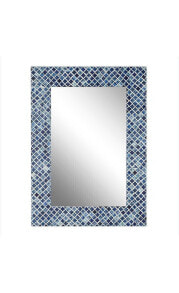 Grey Coastal Mother of Pearl Wall Mirror, 36 x 48