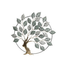 Wall Decoration Home ESPRIT Green Golden Tree Cottage 73 x 4,4 x 73 cm