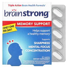 Витамины и БАДы для улучшения памяти и работы мозга BrainStrong, Memory Support, 30 Caplets