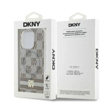 DKNY Dkhmp13Xhcptse iPhone 13 Pro Max 6.7 Bezowy Iml Checke Mono Pattern&Printed Stripes phone case