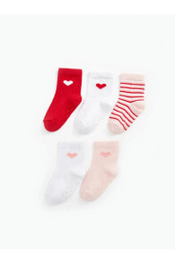 LCW baby Desenli Kız Bebek Soket Çorap 5'li