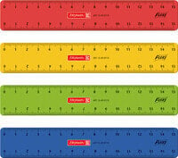 Brunnen 104987115 - Desk ruler - Blue - Green - Red - Yellow - cm - 15 cm - 4 pc(s)