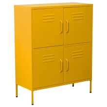 Sideboard Alexandra House Living Yellow Metal 80 x 102 x 35 cm