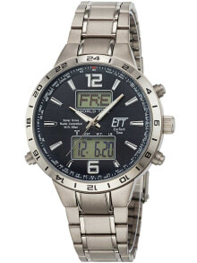 Мужские электронные наручные часы Мужские наручные электронные часы с серебряным браслетом ETT EGT-11416-41M mens solar titanium radio controlled watch 43mm 5ATM