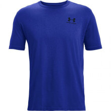 Мужские спортивные футболки мужская футболка спортивная синяя с логотипом Under Armour Sportstyle Lc Ss M 1326 799 402