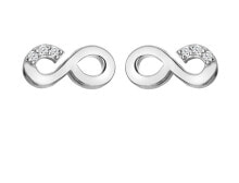 Ювелирные серьги Charming sterling silver stud earrings with diamonds Infinitely Much Loved DE731