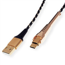 ROLINE 11.02.8920 USB кабель 1 m 2.0 USB A USB C Черный, Золото