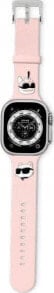 Karl Lagerfeld Pasek Karl Lagerfeld KLAWMSLKCNP Apple Watch 4/5/6/7/SE/8/9 40/41mm strap 3D Rubber Karl&Choupette Heads różowy/pink