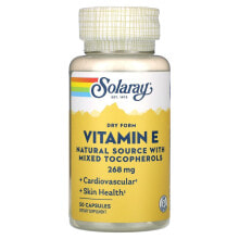 Solaray, Витамин E в сухой форме, 268 мг, 100 капсул