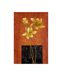 Trademark Global pablo Esteban Yellow Flowers and Black Square Canvas Art - 36.5