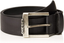 Мужские ремни и пояса Мужской ремень черный кожаный для джинс  широкий с пряжкой Diesel Mens B-abc Belt