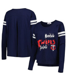 Женские блузки и кофточки women's Navy Minnesota Twins Free Agent Long Sleeve T-shirt