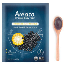 Детское пюре детское пюре Amara черная фасоль и сладкая кукуруза, 10+ месяцев, 5 упаковок