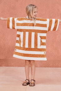 Striped terry poncho - limited edition