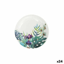 Набор посуды Algon Одноразовые Картон Тропический 12 Предметы 18 cm (24 штук)