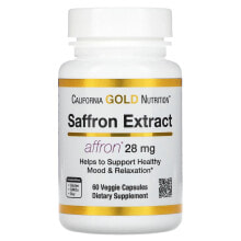 California Gold Nutrition, экстракт шафрана, с экстрактом Affron, 28 мг, 60 растительных капсул