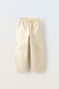 Straight-leg plush trousers with pockets