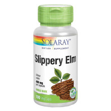Витамины и БАДы для пищеварительной системы solaray Slippery Elm Bark Скользкий вяз для облегчения дыхания и пищеварения 400 мг 100 растительных капсул