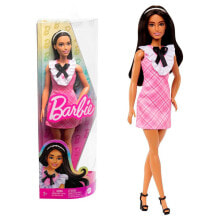 Купить куклы и пупсы для девочек Barbie: BARBIE Doll Fashionista Doll Dresses Tartan Pink