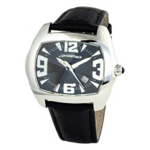 Мужские наручные часы с ремешком Мужские наручные часы с черным кожаным ремешком Chronotech CT2188J-01 ( 49 mm)