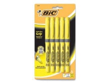 Brite Liner Grip Pocket Highlighter Chisel Tip Fluorescent Yellow 5/Pack 31289