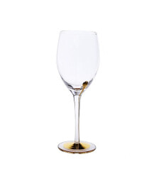 Classic Touch set of 6 Water Glasses with Gold Tone Reflection