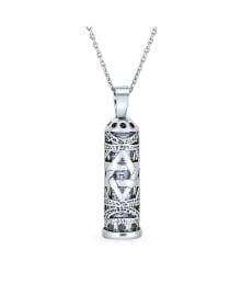 Hanukkah Magen Judaic Star Of David Magen Parchment Mezuzah Pendant Kabbalah Necklace For Bat Mitzvah For Women Sterling Silver купить онлайн