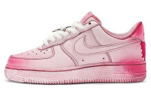 【定制球鞋】 Nike Air Force 1 Low 空军一号 莓刻 系带少女 毛绒鞋带 复古 低帮 板鞋 女款 粉白 / Кроссовки Nike Air Force 1 Low DD8959-100