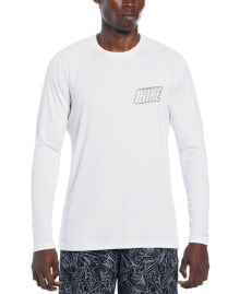 Nike men's Swoosh At Sea Printed Long-Sleeve Hydroguard Rash Guard