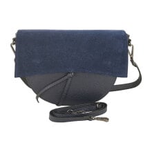 Женская сумка через плечо кожаная темно-синяя Barberini's