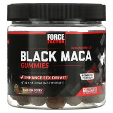 Суперфуды force Factor, Fundamentals, черная мака, маракуйя, 60 жевательных таблеток