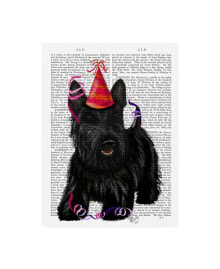 Trademark Global fab Funky Scottish Terrier and Party Hat Canvas Art - 36.5