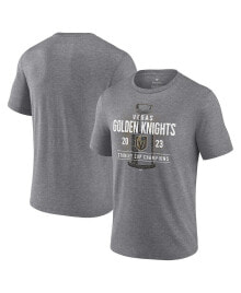 Fanatics men's Branded Heather Gray Vegas Golden Knights 2023 Stanley Cup Champions Shootout Tri-Blend T-shirt