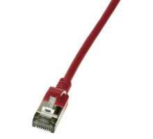Кабели и разъемы для аудио- и видеотехники LogiLink Slim U/FTP сетевой кабель 0,3 m Cat6a U/FTP (STP) Красный CQ9014S