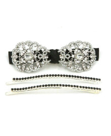 Crystal Bow Barrette Crystal Statement Bobby Pin, Set of 2