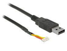 Компьютерные разъемы и переходники DeLOCK 84957 кабель последовательной связи Черный 2,2 m USB A Serial TTL 6 Pin WR-WTB pitch 1,5 mm