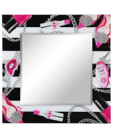 Empire Art Direct essentials Square Beveled Wall Mirror on Free Floating Reverse Printed Tempered Art Glass, 36