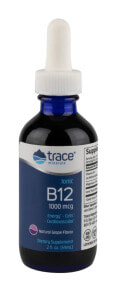 Витамины группы В Trace Minerals Research Ionic B12 Dietary Supplement Grape Ионизированный В 12 со вкусом винограда 1000 мкг 59 мл 2 fl oz