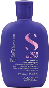 Mildes Anti-Gelbstich-Shampoo für natürliches und gebleichtes blondes und graues Haar - AlfaParf Milano Semi Di Lino Blonde Anti-Yellow Low Shampoo